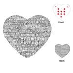 Kiss me before world war 3 typographic motif pattern Playing Cards Single Design (Heart) Front