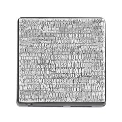 Kiss me before world war 3 typographic motif pattern Memory Card Reader (Square 5 Slot)