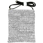 Kiss me before world war 3 typographic motif pattern Shoulder Sling Bag Front