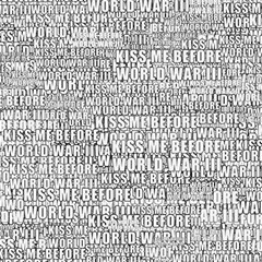 Kiss Me Before World War 3 Typographic Motif Pattern Play Mat (rectangle)