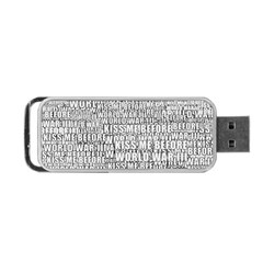 Kiss me before world war 3 typographic motif pattern Portable USB Flash (One Side)