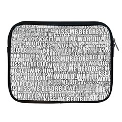 Kiss Me Before World War 3 Typographic Motif Pattern Apple Ipad 2/3/4 Zipper Cases by dflcprintsclothing