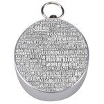 Kiss me before world war 3 typographic motif pattern Silver Compasses Front