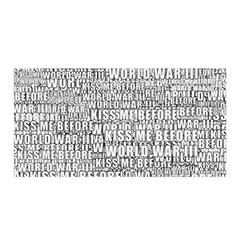 Kiss me before world war 3 typographic motif pattern Satin Wrap 35  x 70 