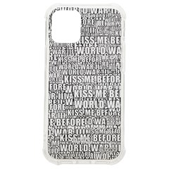 Kiss Me Before World War 3 Typographic Motif Pattern Iphone 12 Mini Tpu Uv Print Case	 by dflcprintsclothing