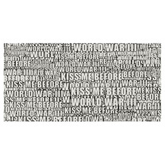 Kiss me before world war 3 typographic motif pattern Banner and Sign 8  x 4 