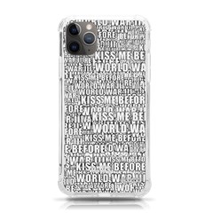 Kiss me before world war 3 typographic motif pattern iPhone 11 Pro Max 6.5 Inch TPU UV Print Case