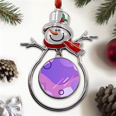 Colorful Labstract Wallpaper Theme Metal Snowman Ornament by Apen