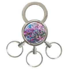 Pink Swirls Flow 3-ring Key Chain by kaleidomarblingart