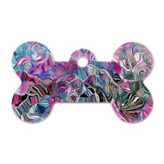 Pink Swirls Flow Dog Tag Bone (one Side) by kaleidomarblingart