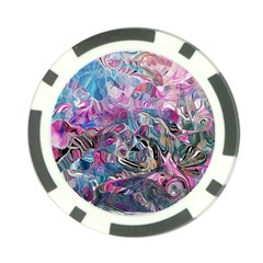 Pink Swirls Flow Poker Chip Card Guard by kaleidomarblingart