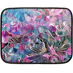 Pink Swirls Flow Two Sides Fleece Blanket (mini) by kaleidomarblingart