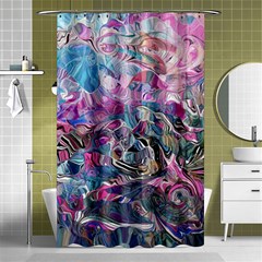 Pink Swirls Flow Shower Curtain 48  X 72  (small)  by kaleidomarblingart