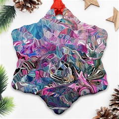 Pink Swirls Flow Ornament (snowflake) by kaleidomarblingart