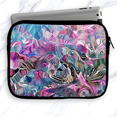 Pink Swirls Flow Apple Ipad 2/3/4 Zipper Cases by kaleidomarblingart