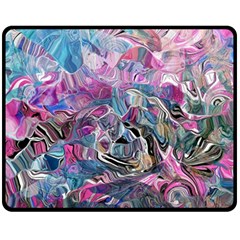 Pink Swirls Flow Two Sides Fleece Blanket (medium) by kaleidomarblingart