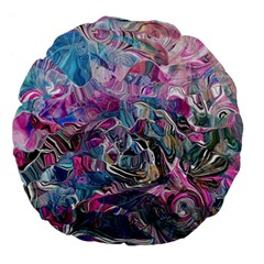 Pink Swirls Flow Large 18  Premium Flano Round Cushions by kaleidomarblingart