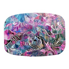 Pink Swirls Flow Mini Square Pill Box by kaleidomarblingart