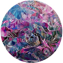 Pink Swirls Flow Uv Print Round Tile Coaster by kaleidomarblingart