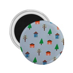 House Trees Pattern Background 2 25  Magnets