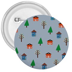 House Trees Pattern Background 3  Buttons by Maspions