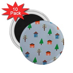 House Trees Pattern Background 2 25  Magnets (10 Pack) 