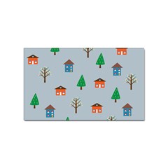 House Trees Pattern Background Sticker (rectangular)