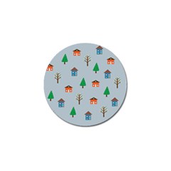 House Trees Pattern Background Golf Ball Marker (10 Pack)