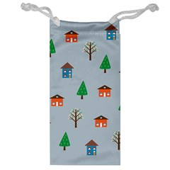 House Trees Pattern Background Jewelry Bag by Maspions