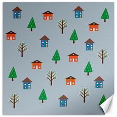 House Trees Pattern Background Canvas 12  X 12 