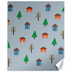 House Trees Pattern Background Canvas 16  X 20 