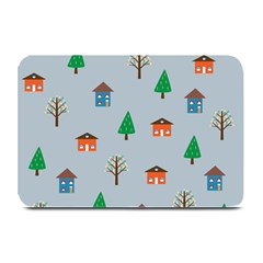 House Trees Pattern Background Plate Mats