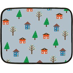 House Trees Pattern Background Two Sides Fleece Blanket (mini)