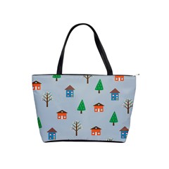 House Trees Pattern Background Classic Shoulder Handbag