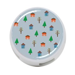 House Trees Pattern Background 4-port Usb Hub (one Side)