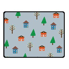 House Trees Pattern Background Fleece Blanket (small)