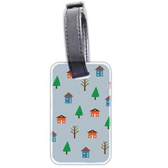 House Trees Pattern Background Luggage Tag (two Sides)