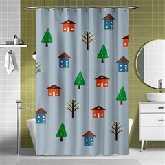 House Trees Pattern Background Shower Curtain 48  X 72  (small) 