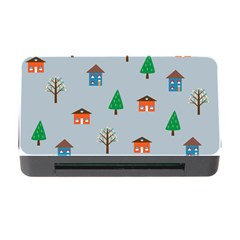 House Trees Pattern Background Memory Card Reader With Cf by Maspions