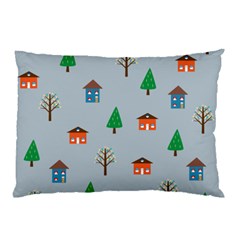 House Trees Pattern Background Pillow Case (two Sides)