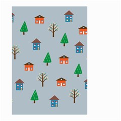 House Trees Pattern Background Small Garden Flag (two Sides)