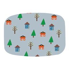 House Trees Pattern Background Mini Square Pill Box by Maspions