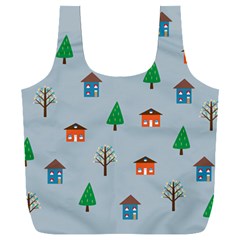 House Trees Pattern Background Full Print Recycle Bag (xxl)