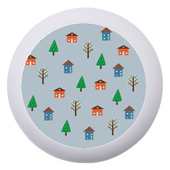 House Trees Pattern Background Dento Box With Mirror