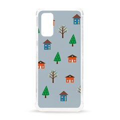 House Trees Pattern Background Samsung Galaxy S20 6 2 Inch Tpu Uv Case