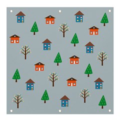 House Trees Pattern Background Banner And Sign 4  X 4 