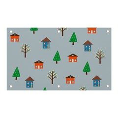 House Trees Pattern Background Banner And Sign 5  X 3  by Maspions