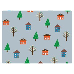 House Trees Pattern Background Two Sides Premium Plush Fleece Blanket (baby Size)