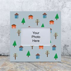 House Trees Pattern Background White Box Photo Frame 4  X 6  by Maspions