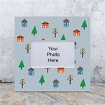 House Trees Pattern Background White Box Photo Frame 4  x 6  Front